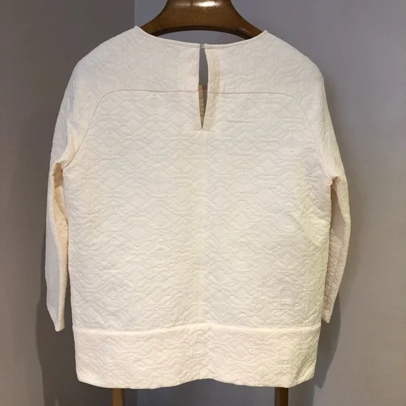 NWOT J CREW Sz 6 Classic Ivory MATELASSE side ZIP TOP Style b7989 - Picture 5 of 5